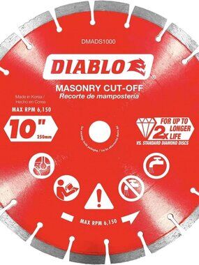 Diablo DMADS1000 10 in. Diamond Segmented Cut-Off Discs for Masonry